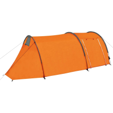 vidaXL vidaXL 4 személyes szürke és narancssárga szövet kempingsátor sátor