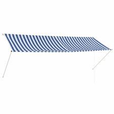 vidaXL vidaXL feltekerhető kék és fehér napellenző 350 x 150 cm kerti dekoráció