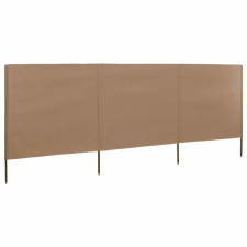 vidaXL vidaXL tópszínű szövet 3-paneles szélellenző 400 x 120 cm kerti bútor