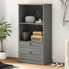 vidaXL VIGO szürke tömör fenyőfa könyvespolc 60x35x114,5 cm bútor