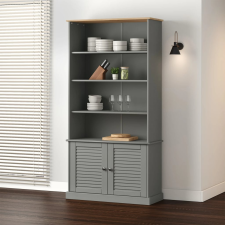 vidaXL VIGO szürke tömör fenyőfa könyvespolc 85x35x170 cm bútor