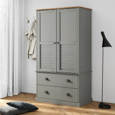 vidaXL Vigo szürke tömör fenyőfa szekrény 90 x 55 x 176 cm bútor
