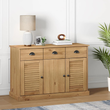 vidaXL VIGO tömör fenyőfa fiókos tálalószekrény 113x40x75 cm bútor