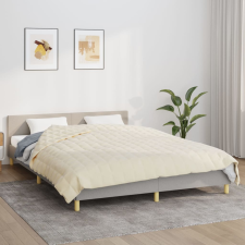 vidaXL világos krémszínű szövet súlyozott takaró 220 x 230 cm 15 kg lakástextília