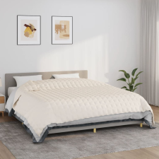 vidaXL világos krémszínű szövet súlyozott takaró 220 x 260 cm 15 kg lakástextília