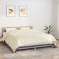 vidaXL Világos krémszínű szövet súlyozott takaró 235 x 290 cm 11 kg lakástextília