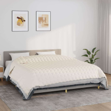 vidaXL világos krémszínű szövet súlyozott takaró 235 x 290 cm 11 kg lakástextília