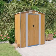vidaXL világosbarna horganyzott acél kerti fészer 192x108x223 cm kerti tárolás