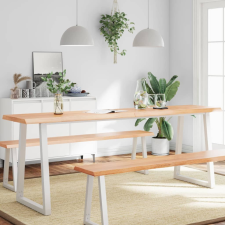 vidaXL világosbarna kezelt tömör asztallap 220x50x(2-6) cm bútor