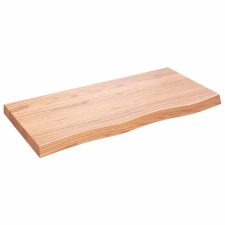 vidaXL világosbarna kezelt tömör tölgyfa fali polc 100x50x(2-6) cm bútor