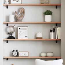 vidaXL világosbarna kezelt tömör tölgyfa fali polc 80x10x2 cm bútor