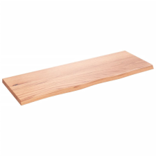 vidaXL világosbarna kezelt tömör tölgyfa fali polc 80x30x2 cm bútor