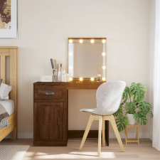 vidaXL világosbarna tölgy fésülködőasztal LED-lámpákkal 90x42x132,5 cm bútor