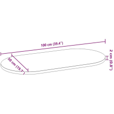 vidaXL világosbarna tömör akácfa ovális alakú asztallap 100x50x2 cm bútor