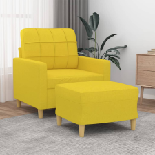 vidaXL világossárga szövet kanapéfotel lábtartóval 60 cm bútor