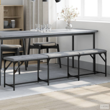 vidaXL Világosszürke acél és szövet étkezőpad 186 x 32 x 45 cm bútor