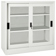 vidaXL világosszürke acél tolóajtós szekrény 90 x 40 x 90 cm bútor