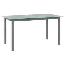 vidaXL világosszürke alumínium és üveg kerti asztal 150 x 90 x 74 cm kerti bútor