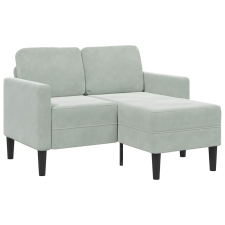 vidaXL világosszürke bársony 2 üléses kanapé L-alakú kanapéval 125 cm (4107069) bútor