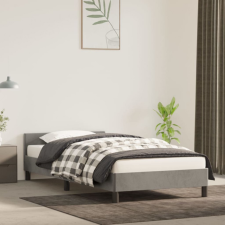 vidaXL világosszürke bársony ágykeret fejtámlával 100x200 cm ágy és ágykellék