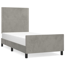 vidaXL világosszürke bársony ágykeret fejtámlával 80 x 200 cm (3125660) ágy és ágykellék