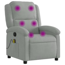 vidaXL világosszürke bársony dönthető masszázsfotel (371808) masszázsfotel