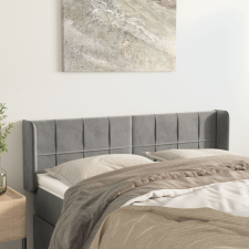 vidaXL világosszürke bársony fejtámla 147x16x78/88 cm ágy és ágykellék