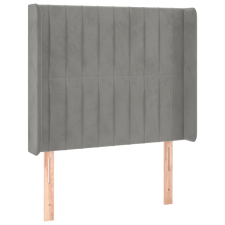 vidaXL világosszürke bársony fejtámla szárnyakkal 103x16x118/128 cm (3119860) ágy és ágykellék