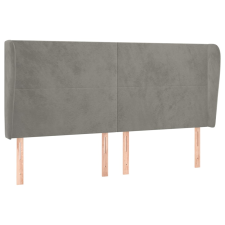 vidaXL világosszürke bársony fejtámla szárnyakkal 163x23x118/128 cm (3117730) ágy és ágykellék