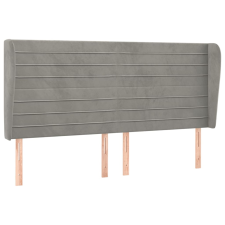 vidaXL világosszürke bársony fejtámla szárnyakkal 163x23x118/128 cm (3118150) ágy és ágykellék