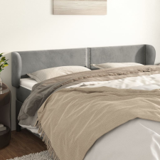 vidaXL világosszürke bársony fejtámla szárnyakkal 163x23x78/88 cm ágy és ágykellék