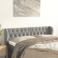 vidaXL világosszürke bársony fejtámla szárnyakkal 163x23x78/88 cm ágy és ágykellék