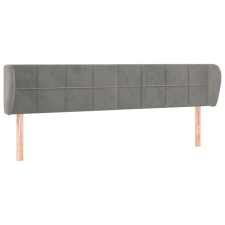 vidaXL világosszürke bársony fejtámla szárnyakkal 163x23x78/88 cm (3117198) ágy és ágykellék