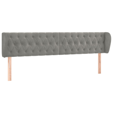 vidaXL világosszürke bársony fejtámla szárnyakkal 183x23x78/88 cm (3117540) ágy és ágykellék