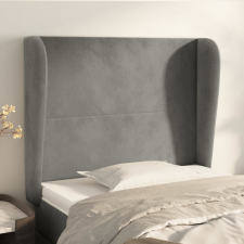 vidaXL világosszürke bársony fejtámla szárnyakkal 93 x 23 x 118/128 cm ágy és ágykellék