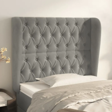 vidaXL világosszürke bársony fejtámla szárnyakkal 93 x 23 x 118/128 cm ágy és ágykellék