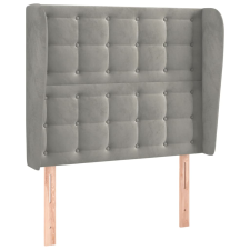 vidaXL világosszürke bársony fejtámla szárnyakkal 93 x 23 x 118/128 cm (3118426) ágy és ágykellék