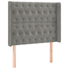 vidaXL világosszürke bársony fejtámla szárnyakkal 93x16x118/128 cm (3119952) ágy és ágykellék