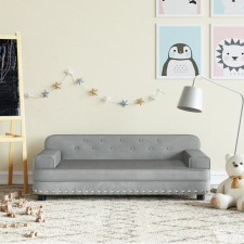 vidaXL világosszürke bársony gyerekkanapé 90 x 53 x 30 cm gyermekbútor