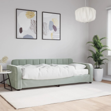 vidaXL világosszürke bársony kanapéágy matraccal 80 x 200 cm ágy és ágykellék