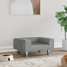 vidaXL világosszürke bársony kutyaágy 50 x 40 x 26,5 cm szállítóbox, fekhely kutyáknak