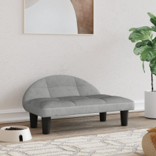 vidaXL világosszürke bársony kutyaágy 70 x 52 x 30 cm szállítóbox, fekhely kutyáknak