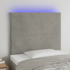 vidaXL világosszürke bársony LED-es fejtámla 100x5x118/128 cm ágy és ágykellék