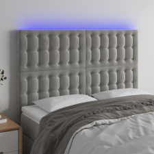 vidaXL világosszürke bársony LED-es fejtámla 144x5x118/128 cm ágy és ágykellék
