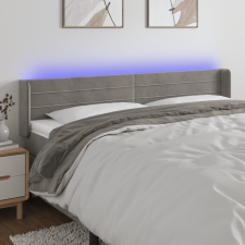 vidaXL világosszürke bársony LED-es fejtámla 163 x 16 x 78/88 cm ágy és ágykellék