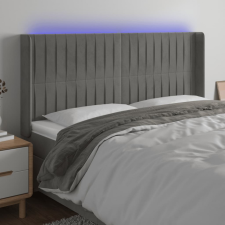 vidaXL világosszürke bársony LED-es fejtámla 183x16x118/128 cm ágy és ágykellék
