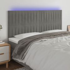 vidaXL világosszürke bársony LED-es fejtámla 200x5x118/128 cm ágy és ágykellék