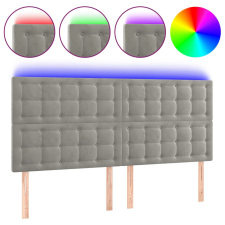 vidaXL világosszürke bársony LED-es fejtámla 200x5x118/128 cm (3122924) ágy és ágykellék