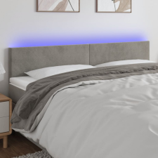 vidaXL világosszürke bársony LED-es fejtámla 200x5x78/88 cm ágy és ágykellék