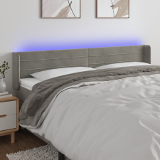 vidaXL világosszürke bársony LED-es fejtámla 203 x 16 x 78/88 cm ágy és ágykellék